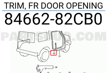Suzuki 8466282CB0 TRIM, FR DOOR OPENING