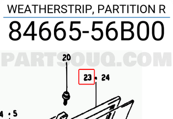 Suzuki 8466556B00 WEATHERSTRIP, PARTITION R