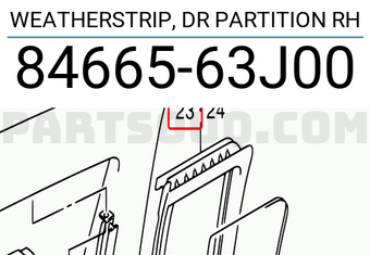 Suzuki 8466563J00 WEATHERSTRIP, DR PARTITION RH