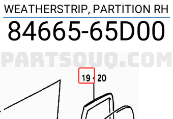 Suzuki 8466565D00 WEATHERSTRIP, PARTITION RH