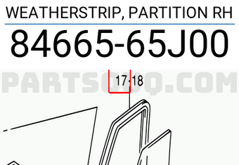Suzuki 8466565J00 WEATHERSTRIP, PARTITION RH