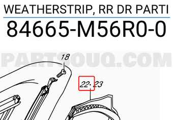 Suzuki 84665M56R00 WEATHERSTRIP, RR DR PARTI