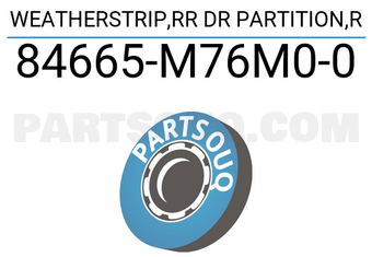 Suzuki 84665M76M00 WEATHERSTRIP,RR DR PARTITION,R