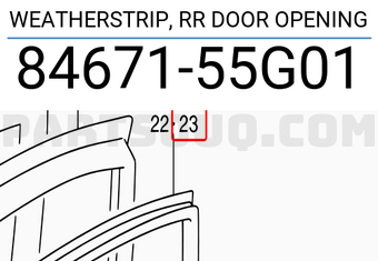 Suzuki 8467155G01 WEATHERSTRIP, RR DOOR OPENING