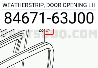 Suzuki 8467163J00 WEATHERSTRIP, DOOR OPENING LH