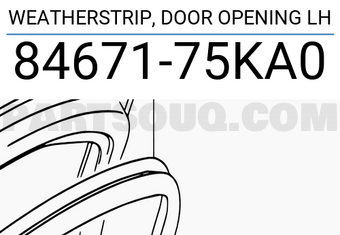 Suzuki 8467175KA0 WEATHERSTRIP, DOOR OPENING LH