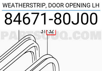 Suzuki 8467180J00 WEATHERSTRIP, DOOR OPENING LH