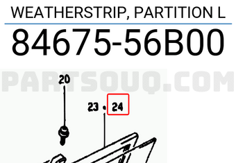 Suzuki 8467556B00 WEATHERSTRIP, PARTITION L