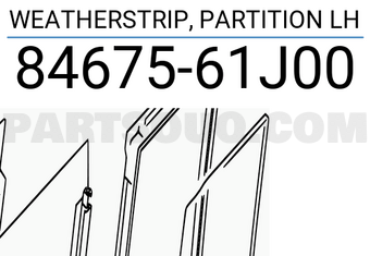Suzuki 8467561J00 WEATHERSTRIP, PARTITION LH