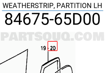 Suzuki 8467565D00 WEATHERSTRIP, PARTITION LH