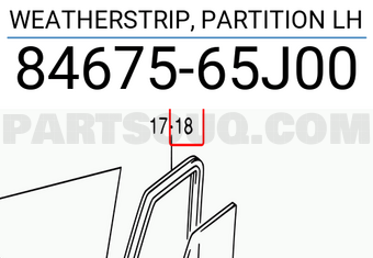 Suzuki 8467565J00 WEATHERSTRIP, PARTITION LH