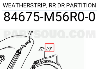 Suzuki 84675M56R00 WEATHERSTRIP, RR DR PARTITION
