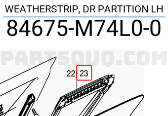 Suzuki 84675M74L00 WEATHERSTRIP, DR PARTITION LH