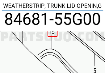Suzuki 8468155G00 WEATHERSTRIP, TRUNK LID OPENIN,G