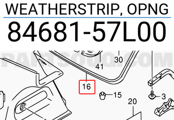 Suzuki 8468157L00 WEATHERSTRIP, OPNG