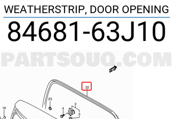 Suzuki 8468163J10 WEATHERSTRIP, DOOR OPENING