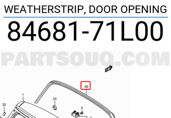 Suzuki 8468171L00 WEATHERSTRIP, DOOR OPENING