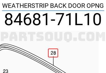 Suzuki 8468171L10 WEATHERSTRIP BACK DOOR OPNG