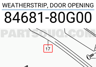 Suzuki 8468180G00 WEATHERSTRIP, DOOR OPENING