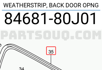 Suzuki 8468180J01 WEATHERSTRIP, BACK DOOR OPNG