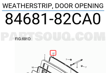 Suzuki 8468182CA0 WEATHERSTRIP, DOOR OPENING