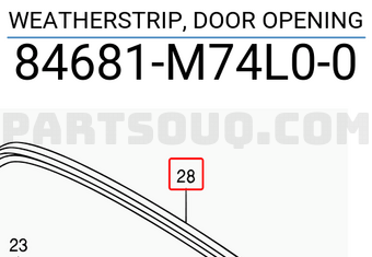 Suzuki 84681M74L00 WEATHERSTRIP, DOOR OPENING