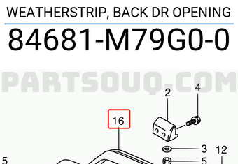 Suzuki 84681M79G00 WEATHERSTRIP, BACK DR OPENING
