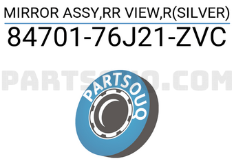 Suzuki 8470176J21ZVC MIRROR ASSY,RR VIEW,R(SILVER)