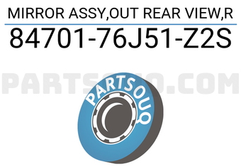 Suzuki 8470176J51Z2S MIRROR ASSY,OUT REAR VIEW,R