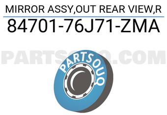 Suzuki 8470176J71ZMA MIRROR ASSY,OUT REAR VIEW,R