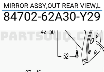 Suzuki 8470262A30Y29 MIRROR ASSY,OUT REAR VIEW,L