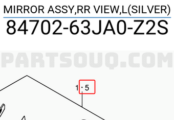 Suzuki 8470263JA0Z2S MIRROR ASSY,RR VIEW,L(SILVER)