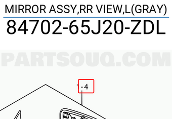 Suzuki 8470265J20ZDL MIRROR ASSY,RR VIEW,L(GRAY)