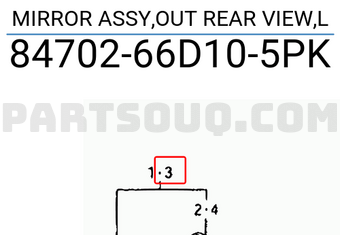 Suzuki 8470266D105PK MIRROR ASSY,OUT REAR VIEW,L