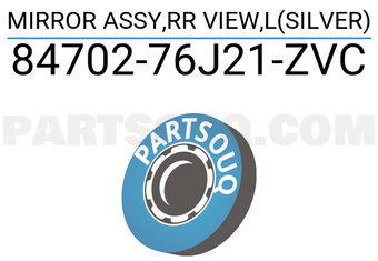 Suzuki 8470276J21ZVC MIRROR ASSY,RR VIEW,L(SILVER)