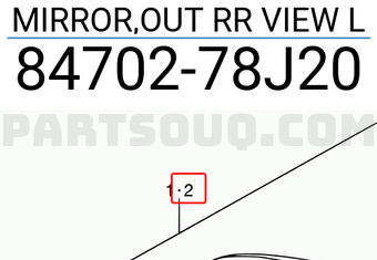 Suzuki 8470278J20 MIRROR,OUT RR VIEW L