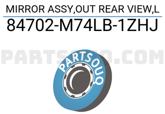 Suzuki 84702M74LB1ZHJ MIRROR ASSY,OUT REAR VIEW,L