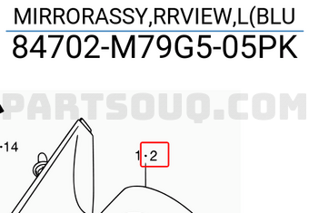 Suzuki 84702M79G505PK MIRRORASSY,RRVIEW,L(BLU