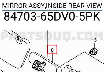 Suzuki 8470365DV05PK MIRROR ASSY,INSIDE REAR VIEW