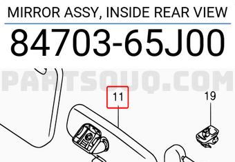 Suzuki 8470365J00 MIRROR ASSY, INSIDE REAR VIEW