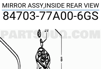 Suzuki 8470377A006GS MIRROR ASSY,INSIDE REAR VIEW