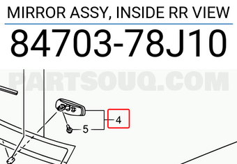 Suzuki 8470378J10 MIRROR ASSY, INSIDE RR VIEW