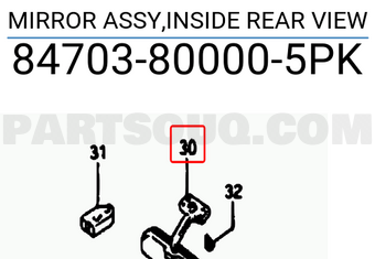 Suzuki 84703800005PK MIRROR ASSY,INSIDE REAR VIEW