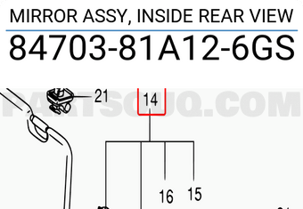 Suzuki 8470381A126GS MIRROR ASSY, INSIDE REAR VIEW