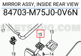Suzuki 84703M75J00V6N MIRROR ASSY, INSIDE REAR VIEW