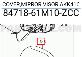 Suzuki 8471861M10ZCC COVER,MIRROR VISOR AKK416