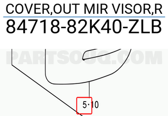 Suzuki 8471882K40ZLB COVER,OUT MIR VISOR,R