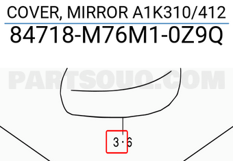 Suzuki 84718M76M10Z9Q COVER, MIRROR A1K310/412