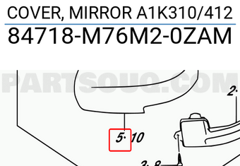 Suzuki 84718M76M20ZAM COVER, MIRROR A1K310/412