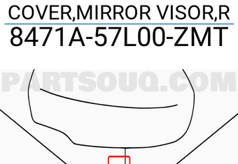Suzuki 8471A57L00ZMT COVER,MIRROR VISOR,R